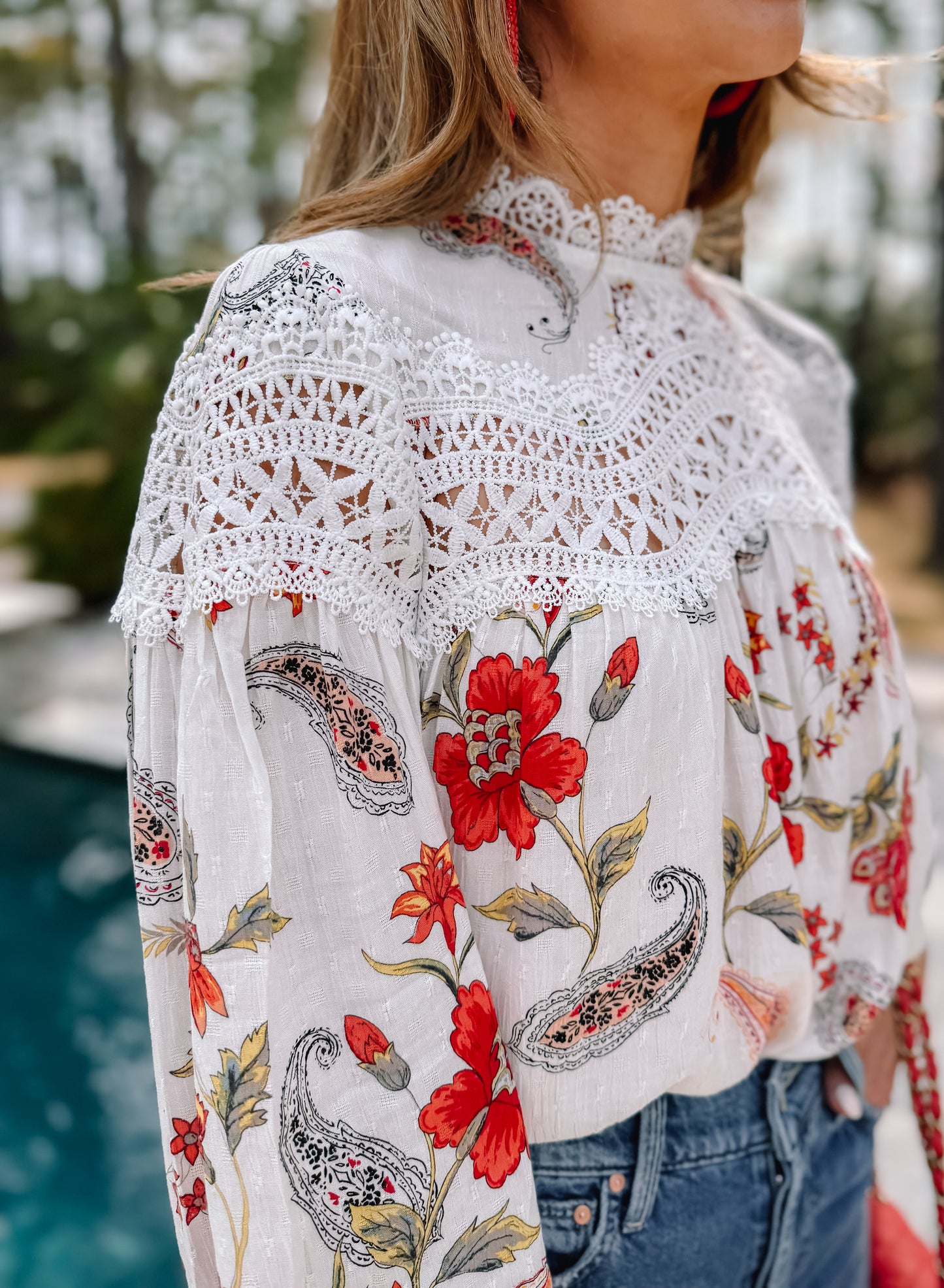 Paisley Lace Insert Blouse * FINAL SALE*
