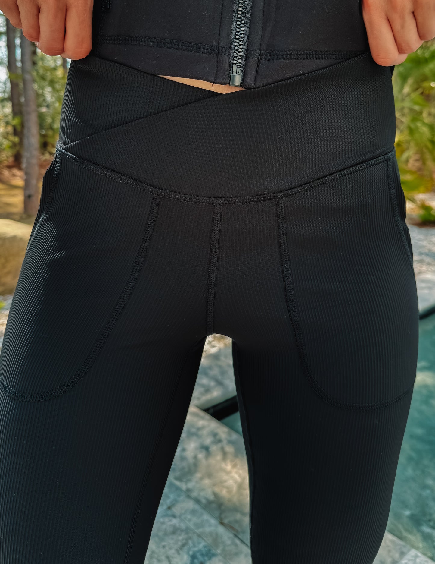 Val Ribbed V Waist Crossover Flared Leggings *FINAL SALE*