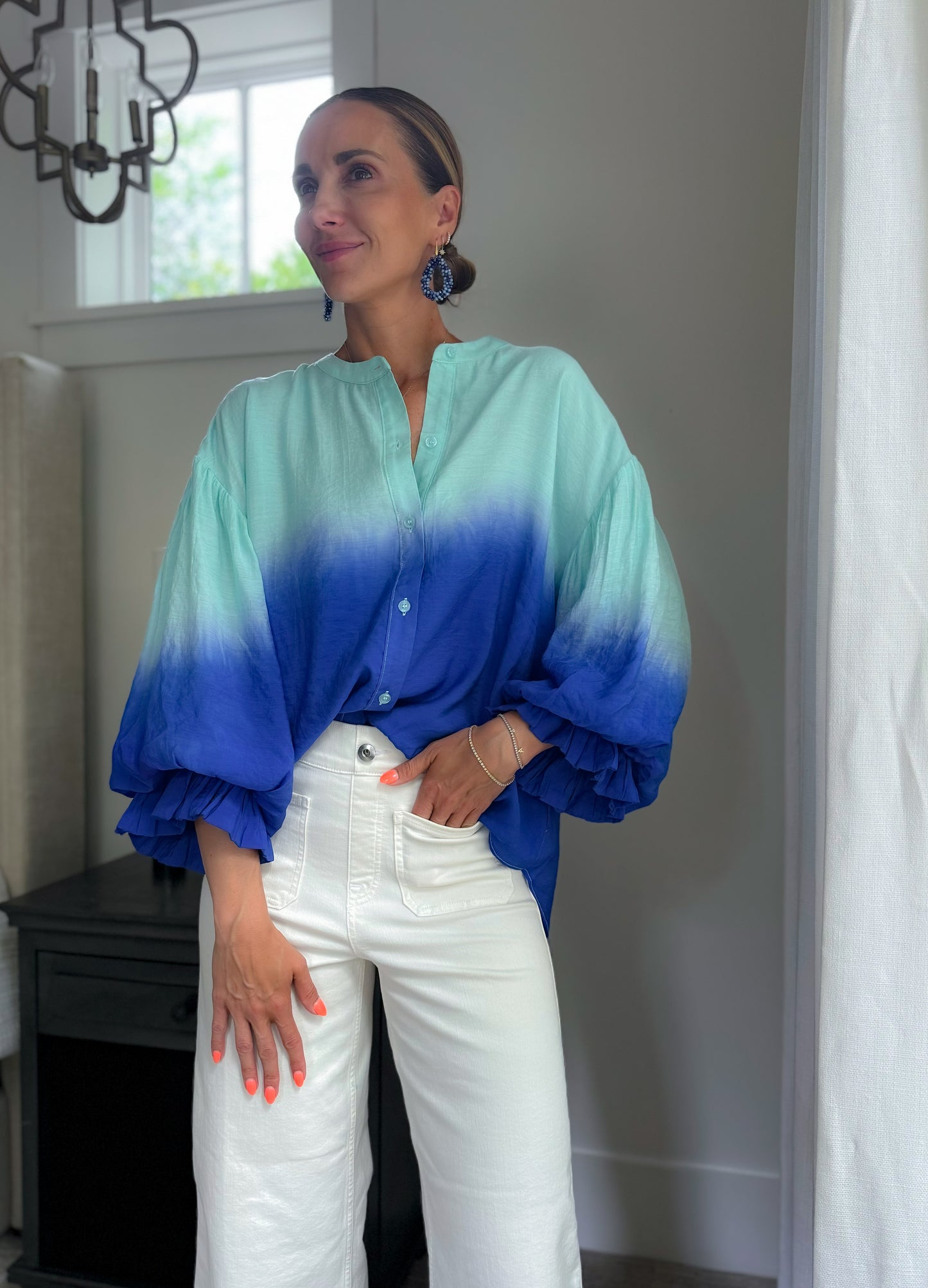 Madison Blouse BLUE / MINT