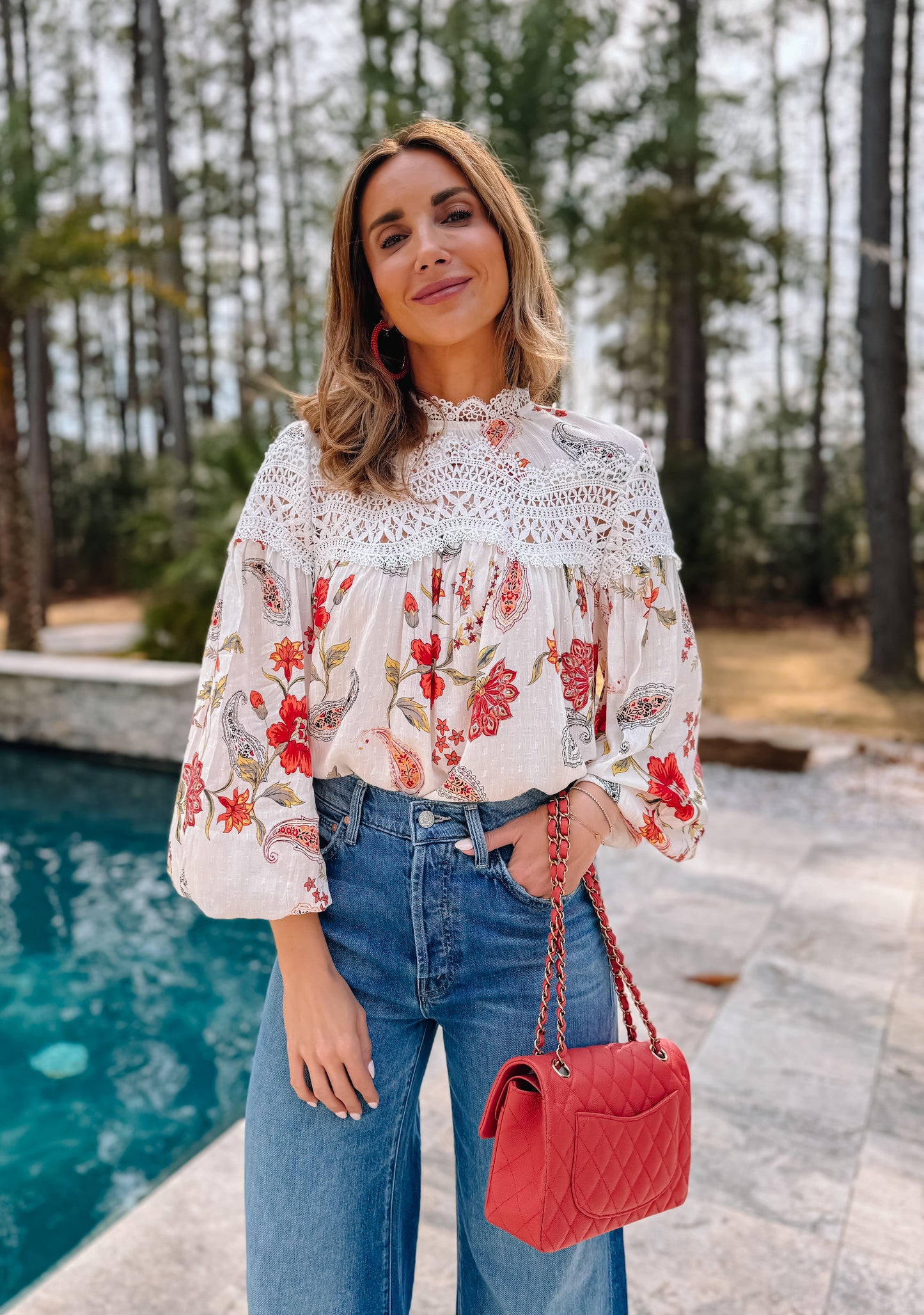 Paisley Lace Insert Blouse * FINAL SALE*