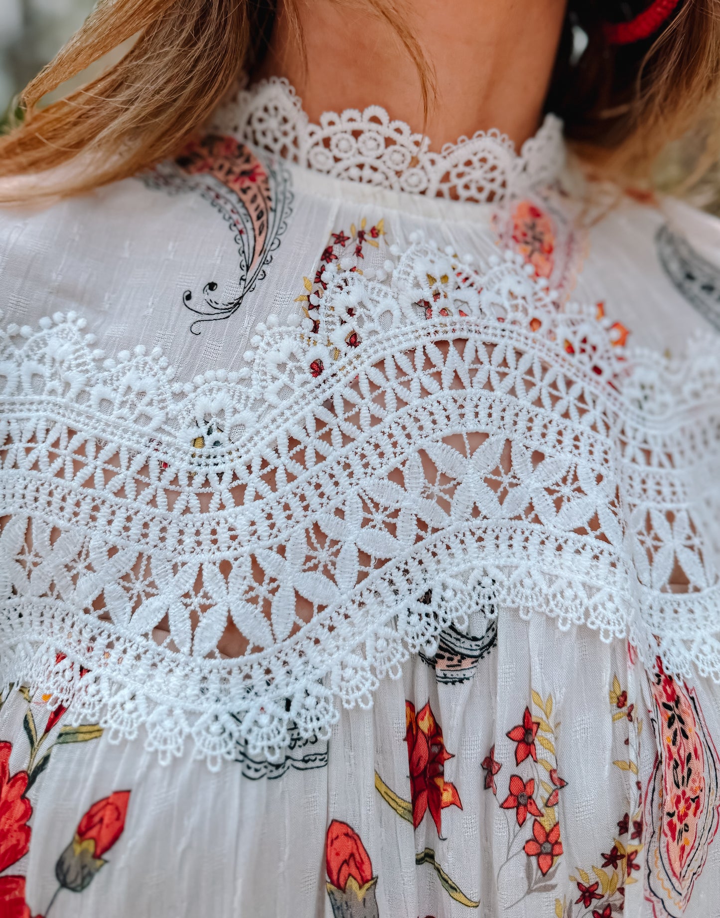 Paisley Lace Insert Blouse * FINAL SALE*