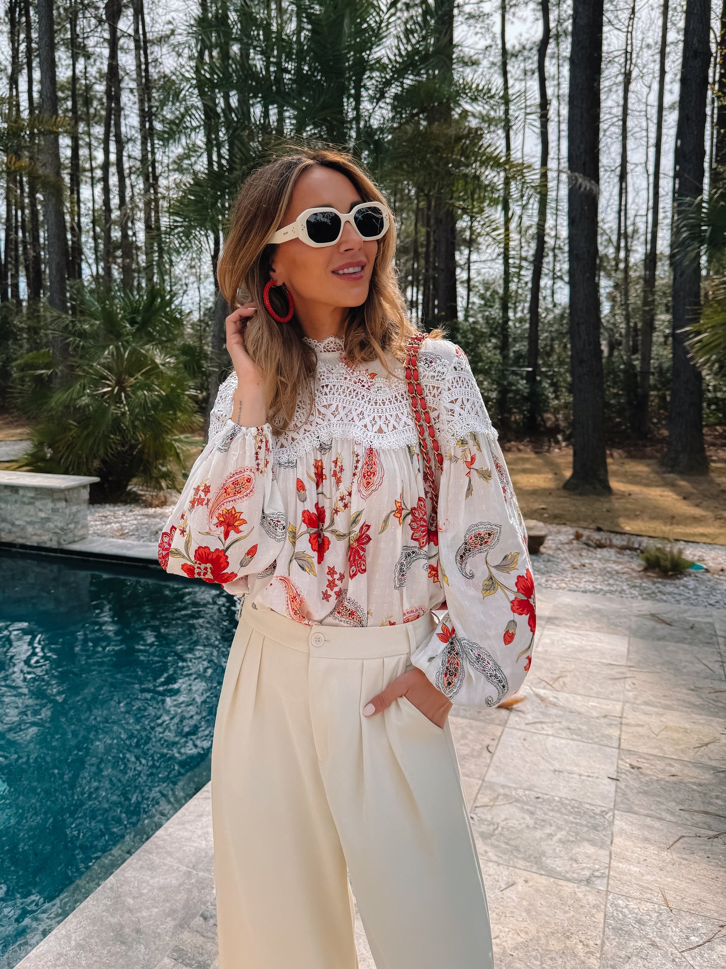 Paisley Lace Insert Blouse * FINAL SALE*