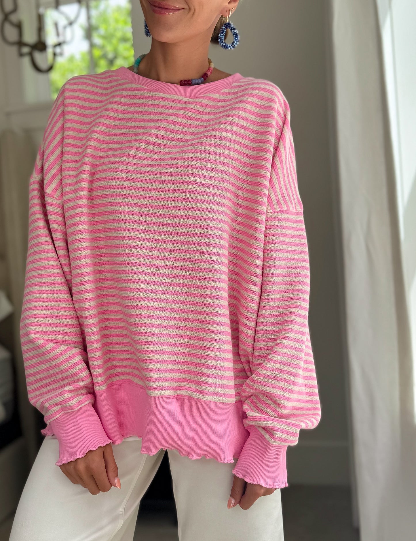 Sunset Loose Fit Striped Top