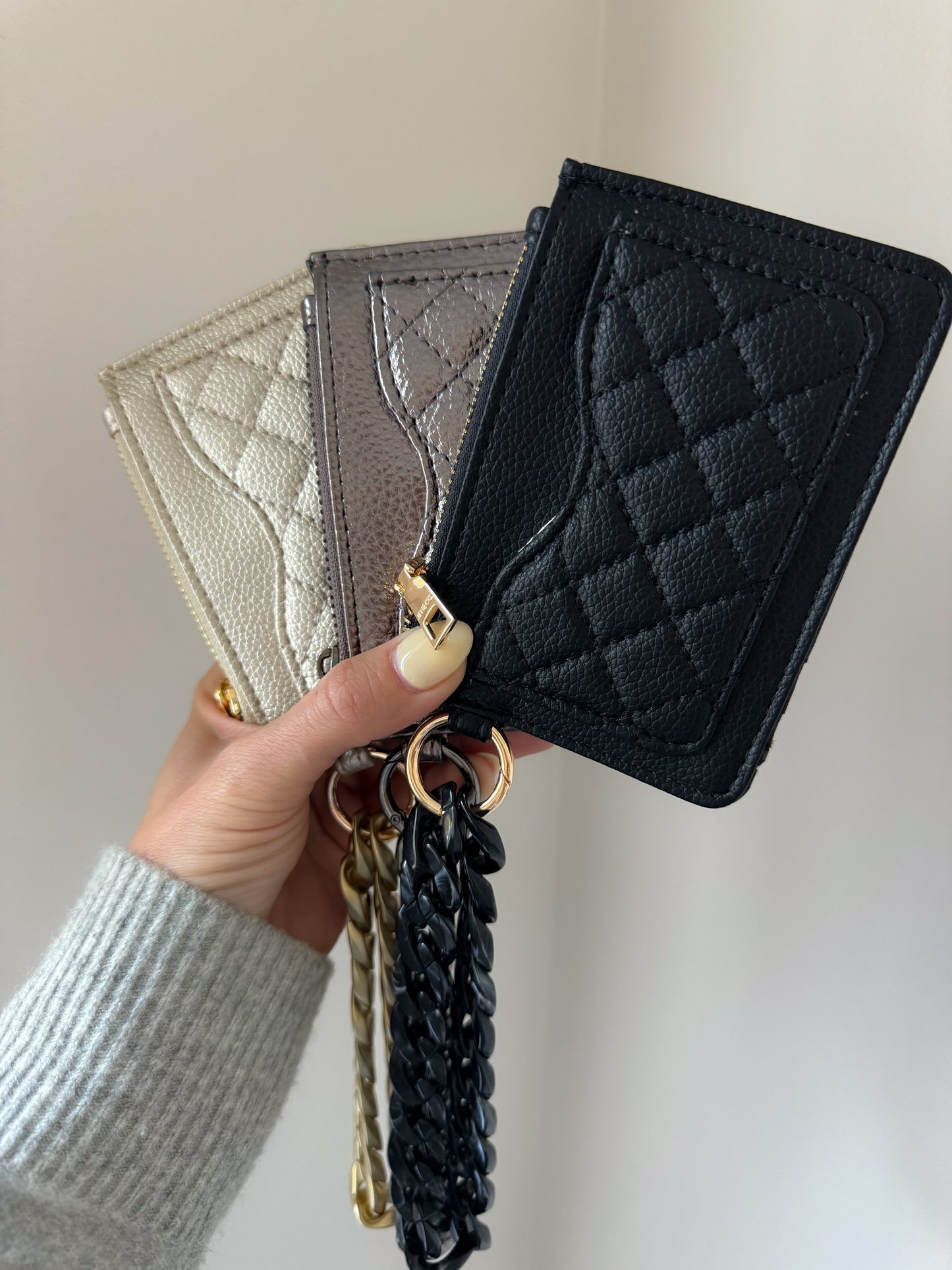 Quilted Card Holder w/ Chain Bangle