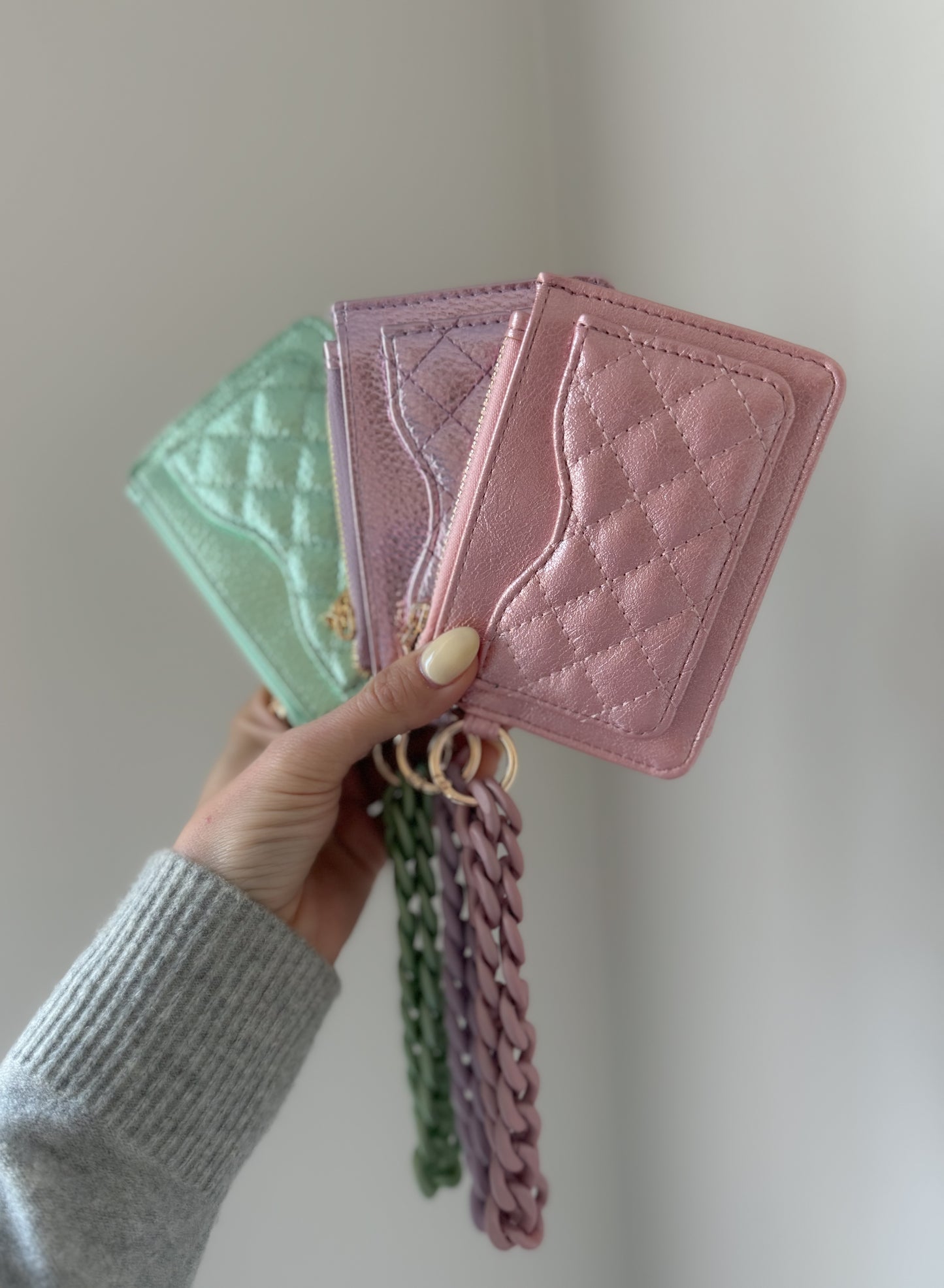 Quilted Card Holder w/ Chain Bangle