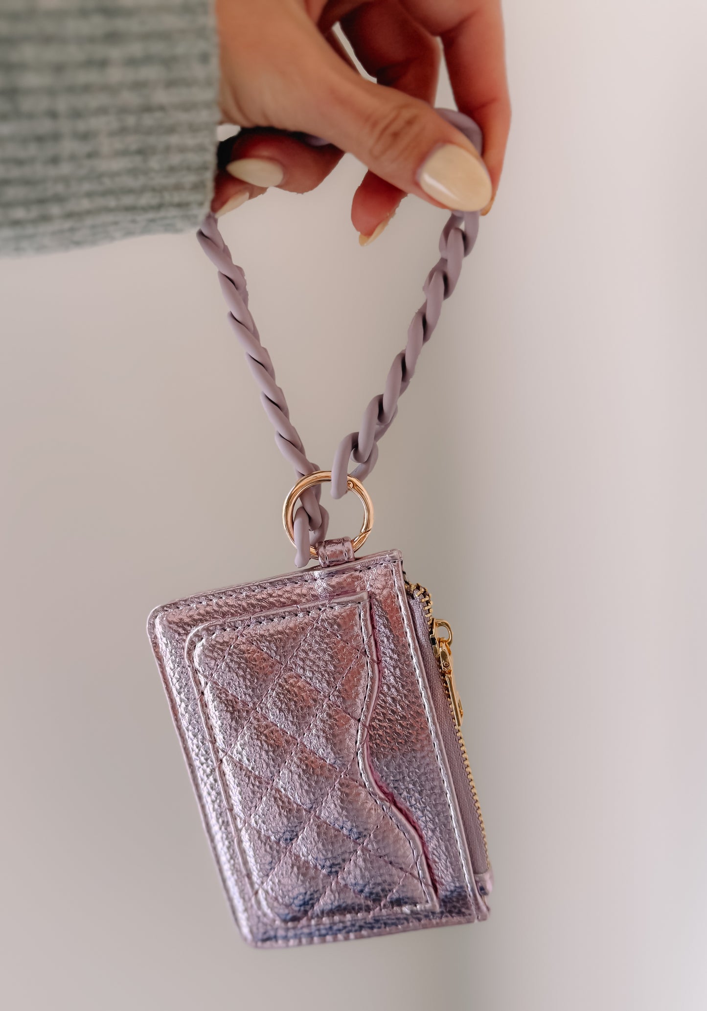 Quilted Card Holder w/ Chain Bangle