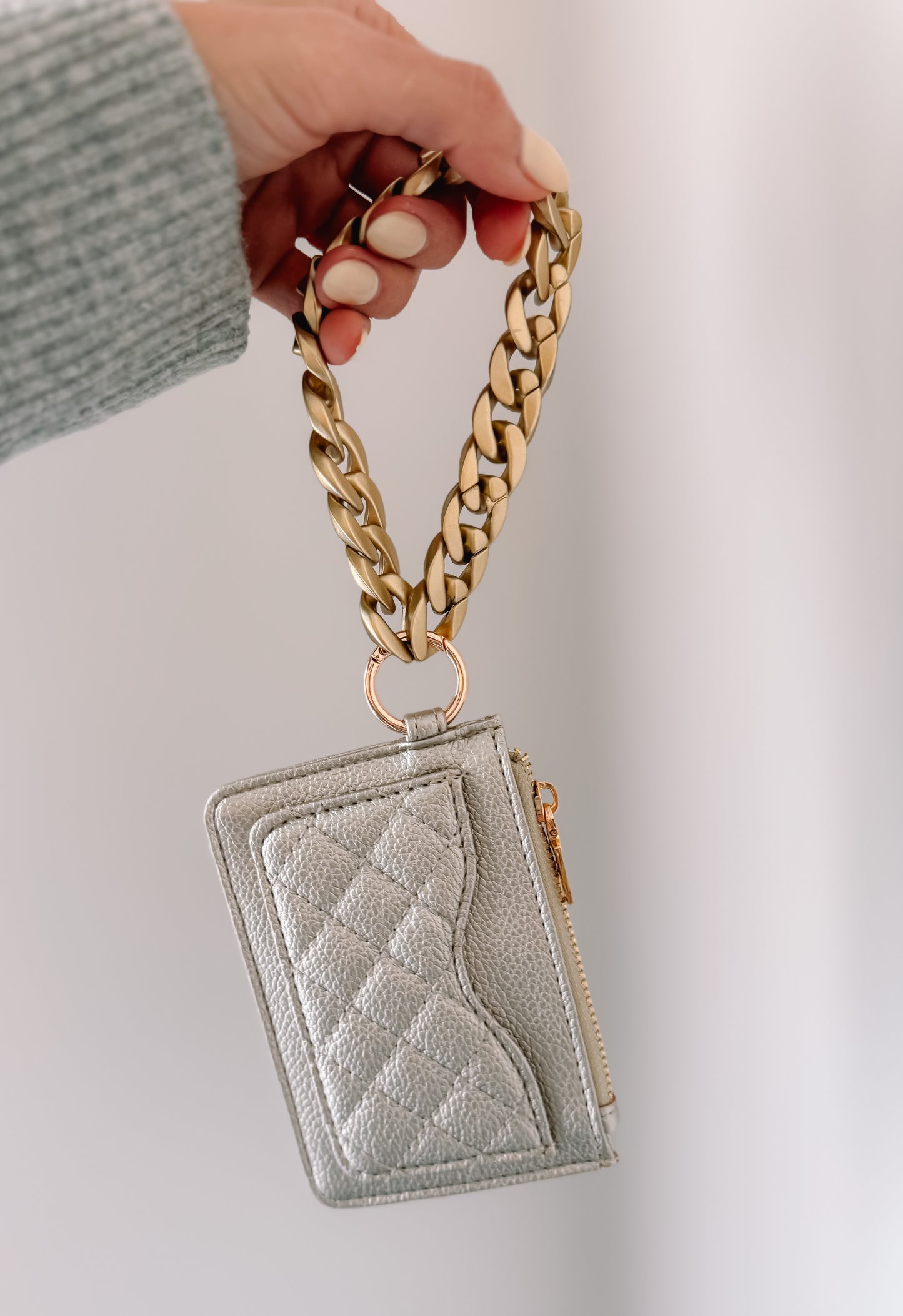 Quilted Card Holder w/ Chain Bangle