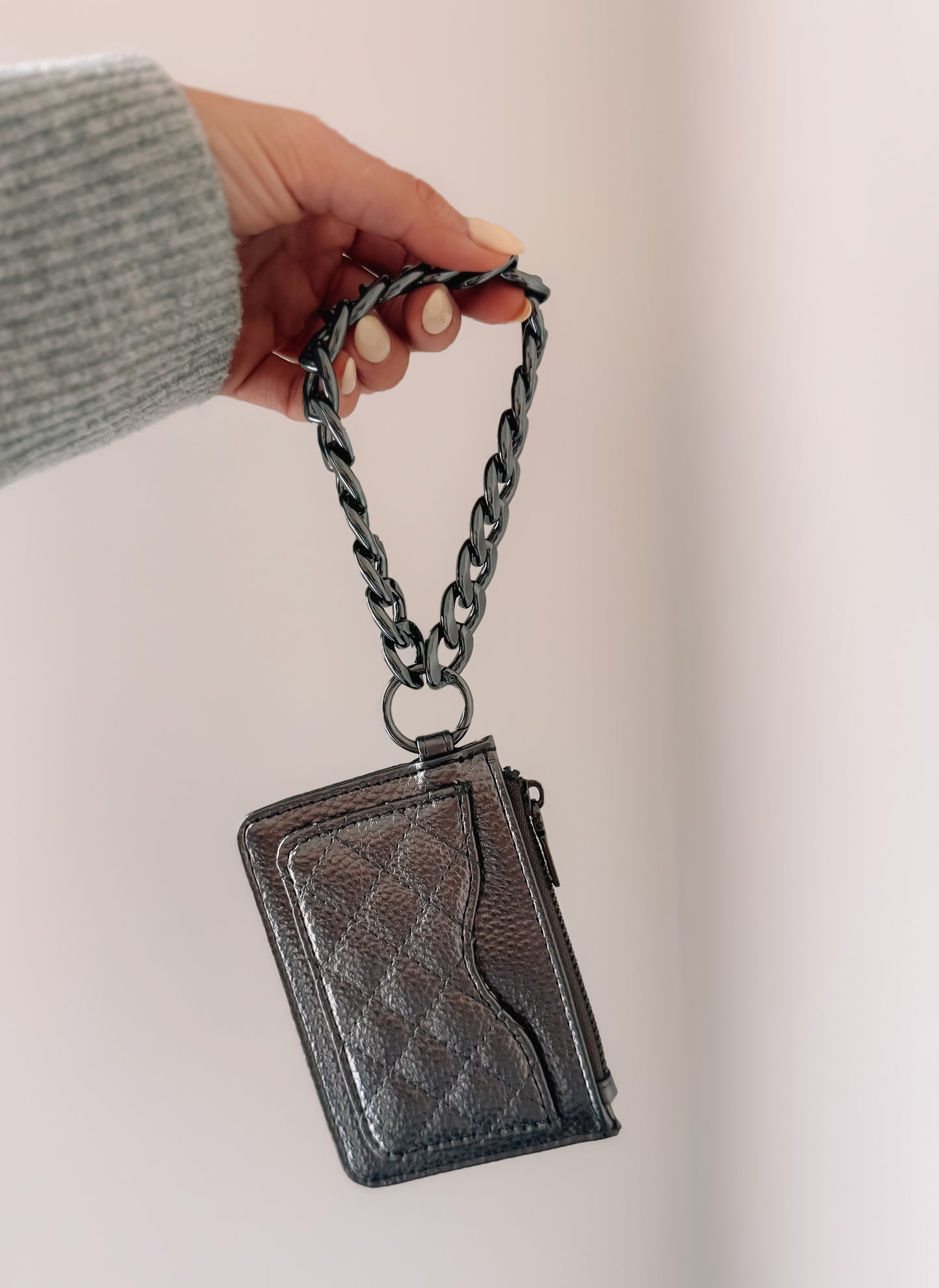 Quilted Card Holder w/ Chain Bangle