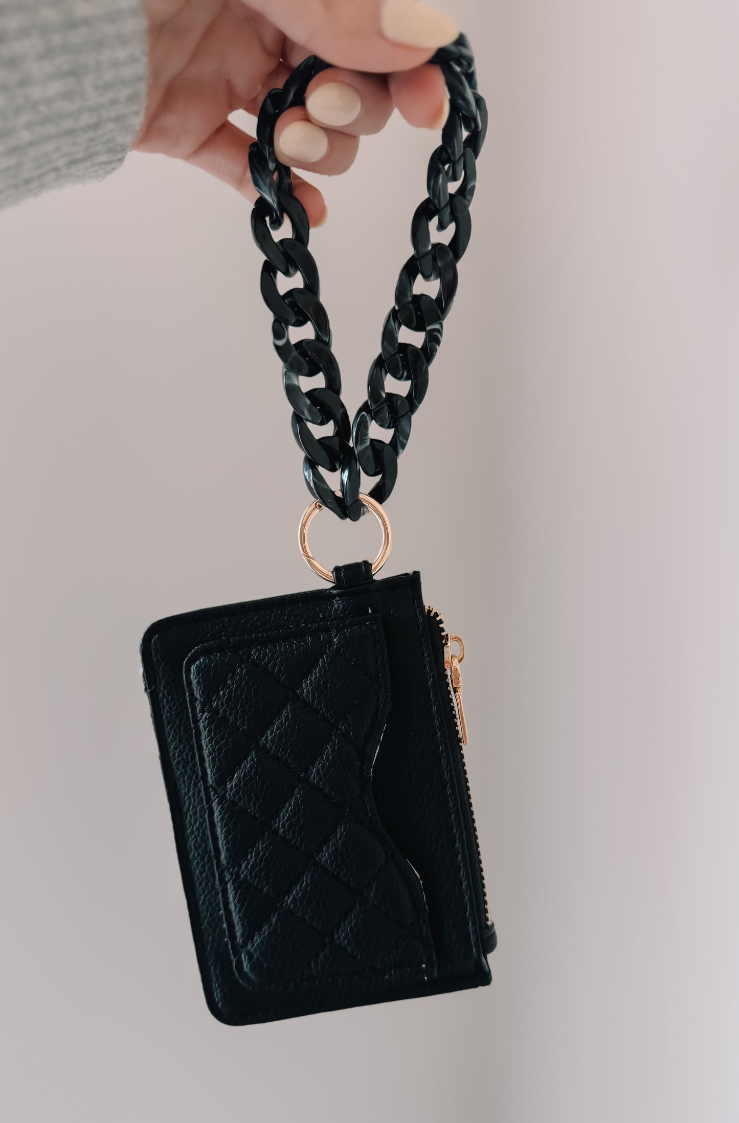 Quilted Card Holder w/ Chain Bangle