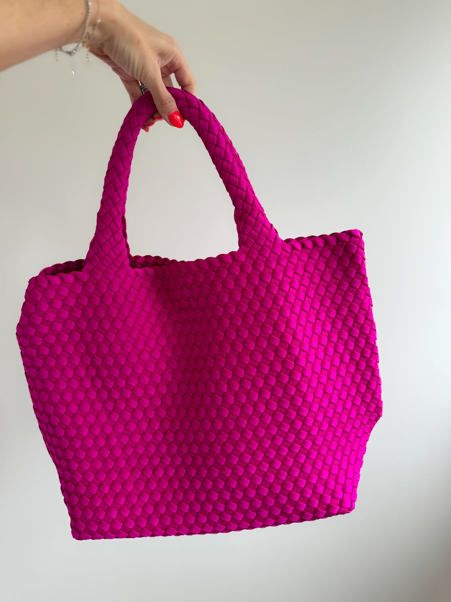 Sky Medium Woven Neoprene Tote