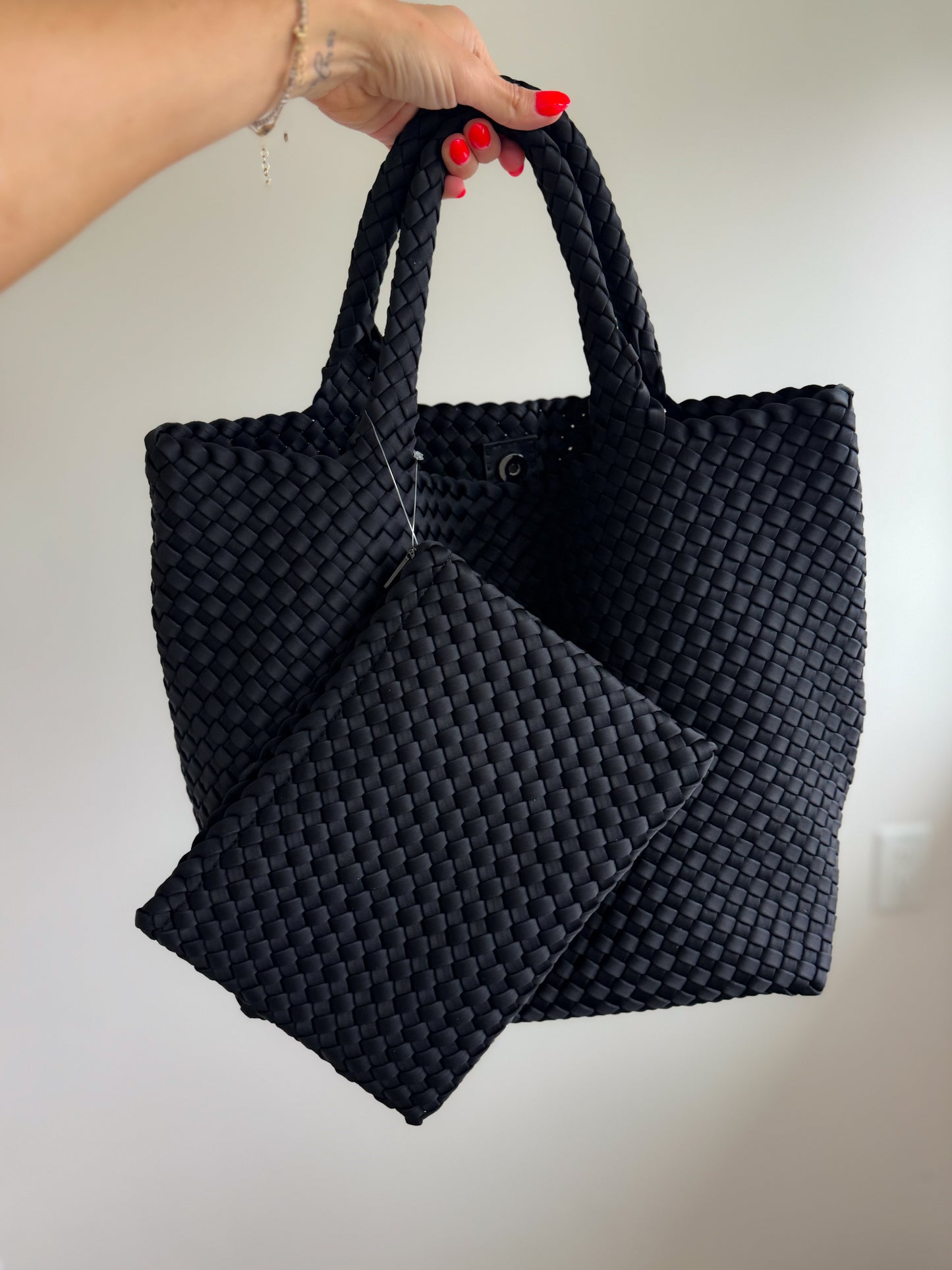 Sky Medium Woven Neoprene Tote