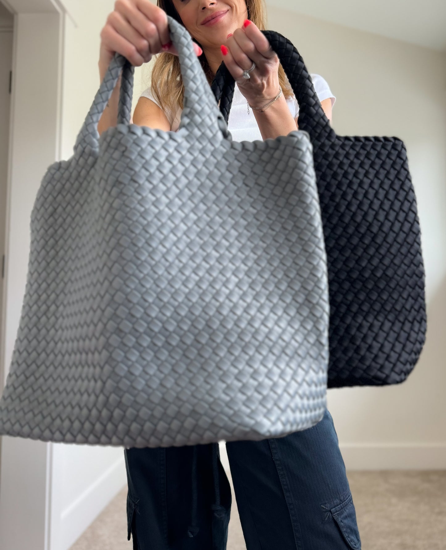 Sky Medium Woven Neoprene Tote