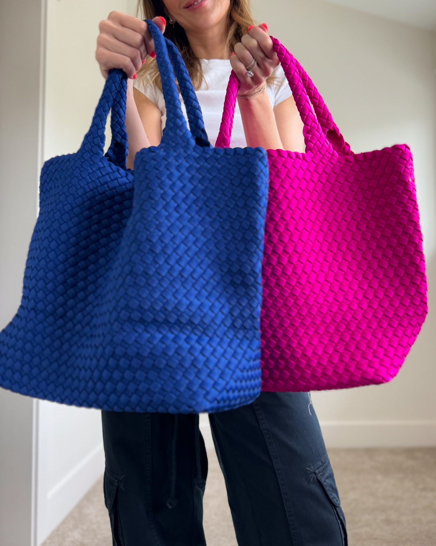 Sky Medium Woven Neoprene Tote