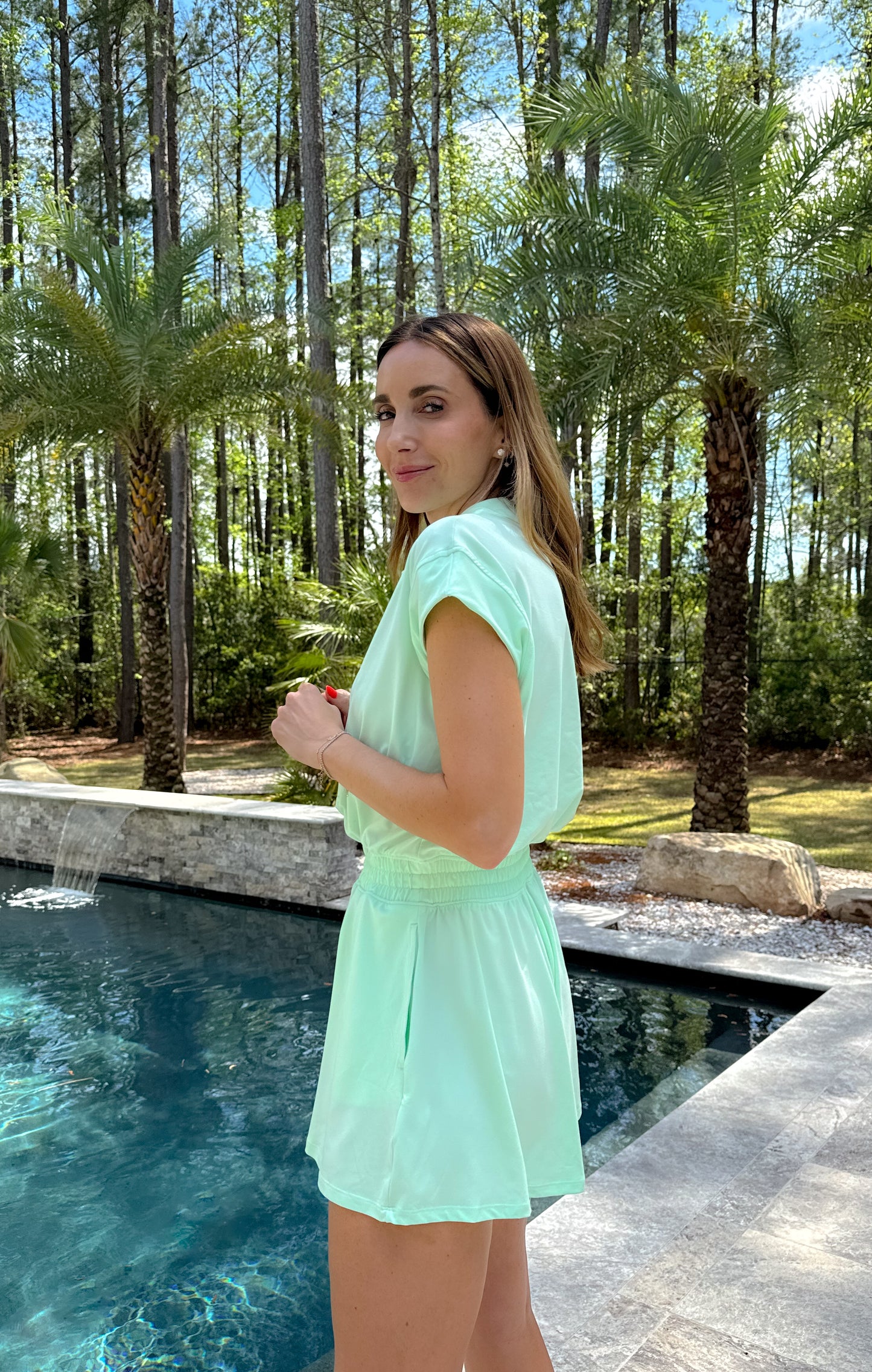 Butter Short Sleeve Quarter Zip Romper *FINAL SALE*