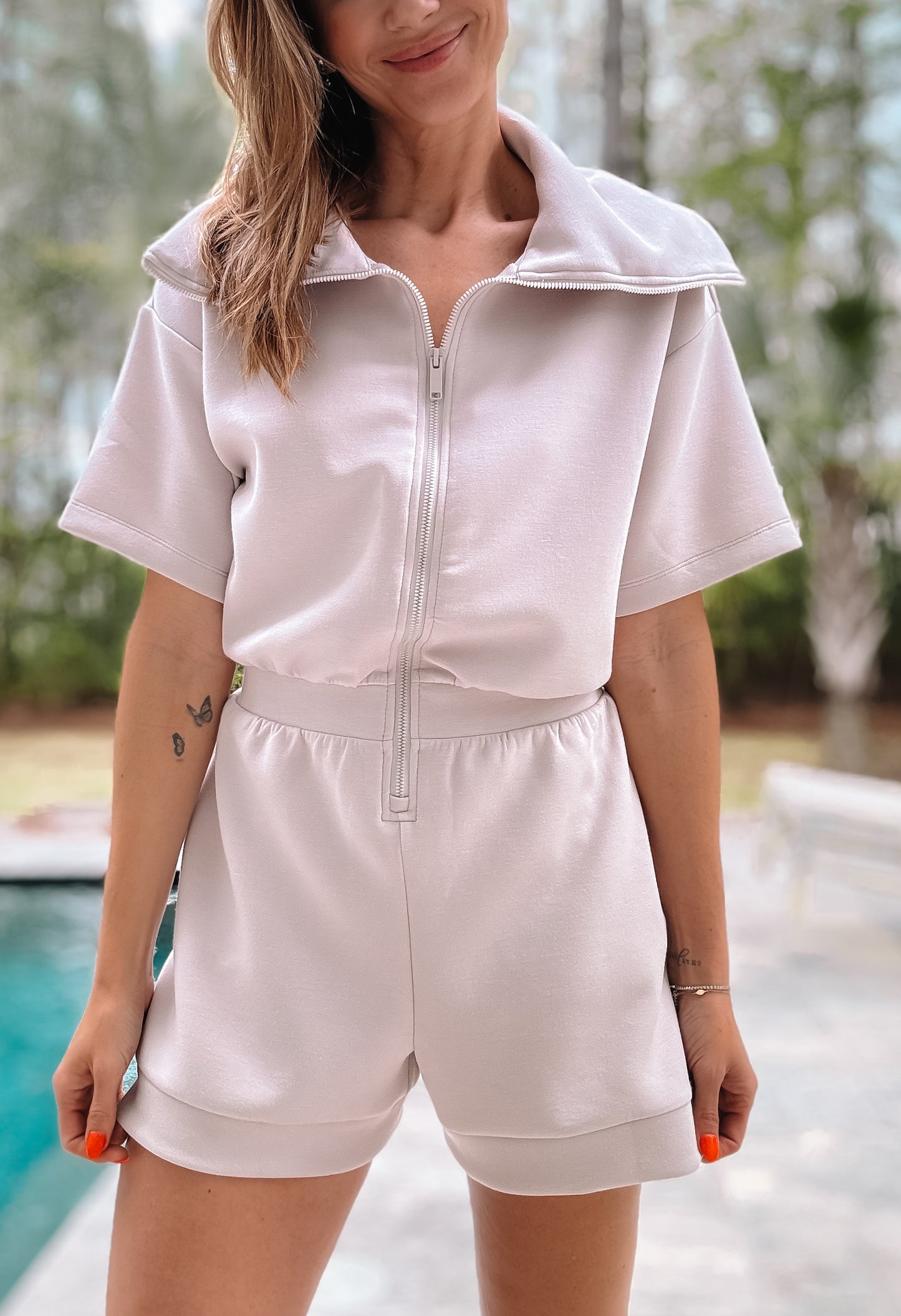 Jenni Short Sleeve Romper *final sale*