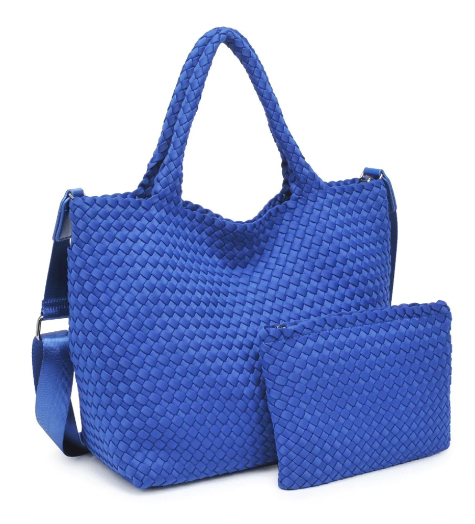 Sky Medium Woven Neoprene Tote
