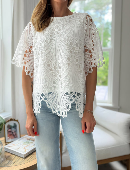 Dream Scallop Edge Lace Top