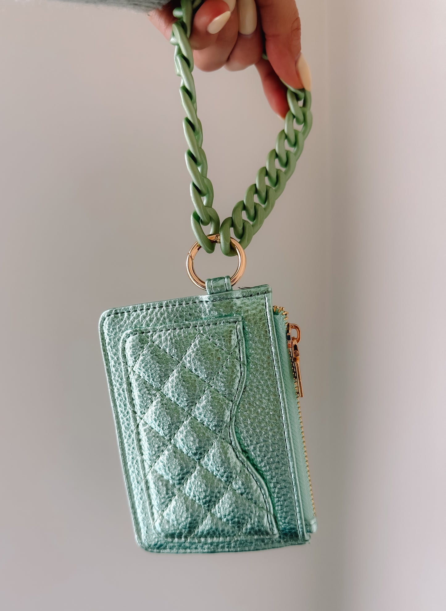 Quilted Card Holder w/ Chain Bangle