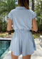 Butter Short Sleeve Quarter Zip Romper *FINAL SALE*