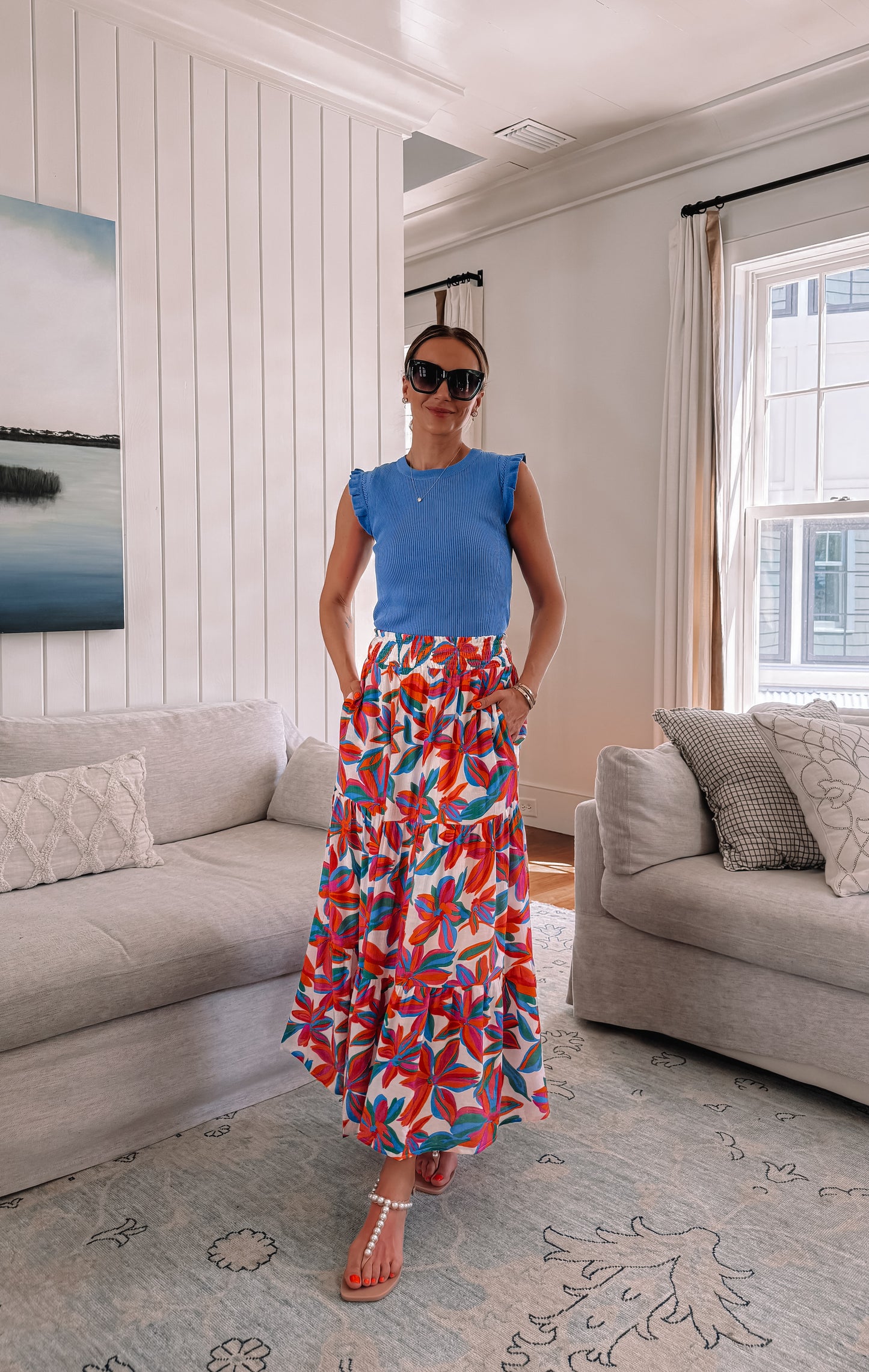 Mara Floral Printed Midi Skirt *final sale*